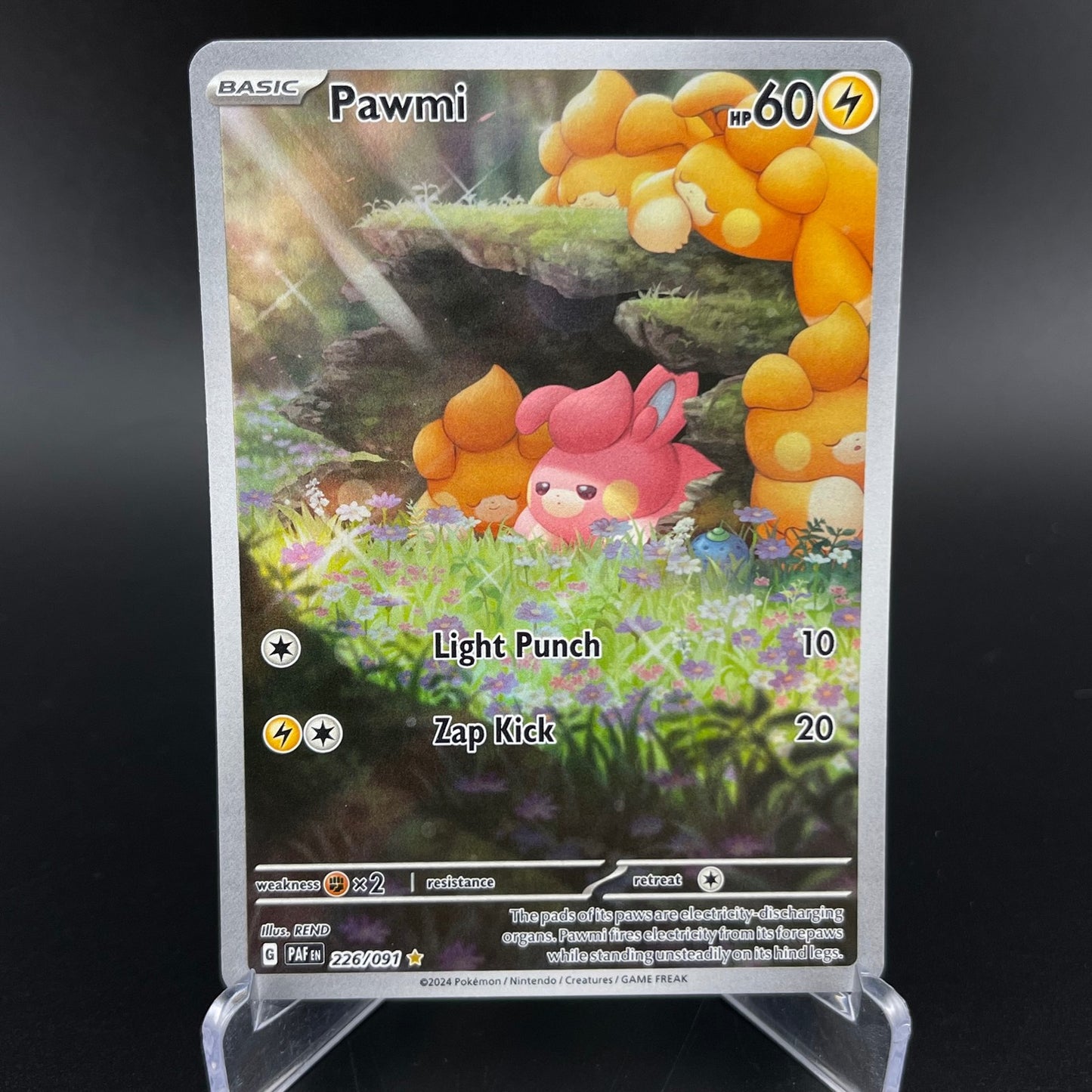 Pawmi 226/091 Illustration Rare Paldean Fates Pokemon NM