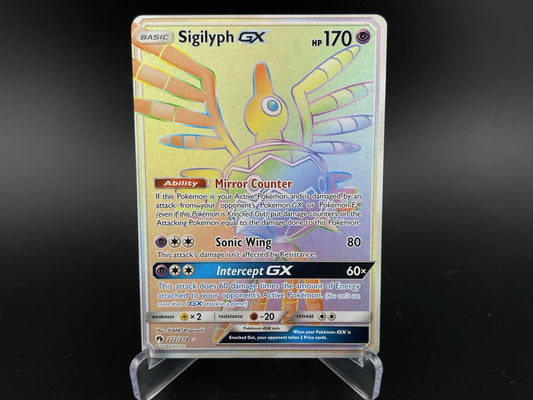 Sigilyph GX 222/214 Full Art Rainbow Hyper Rare Lost Thunder Pokemon TCG NM