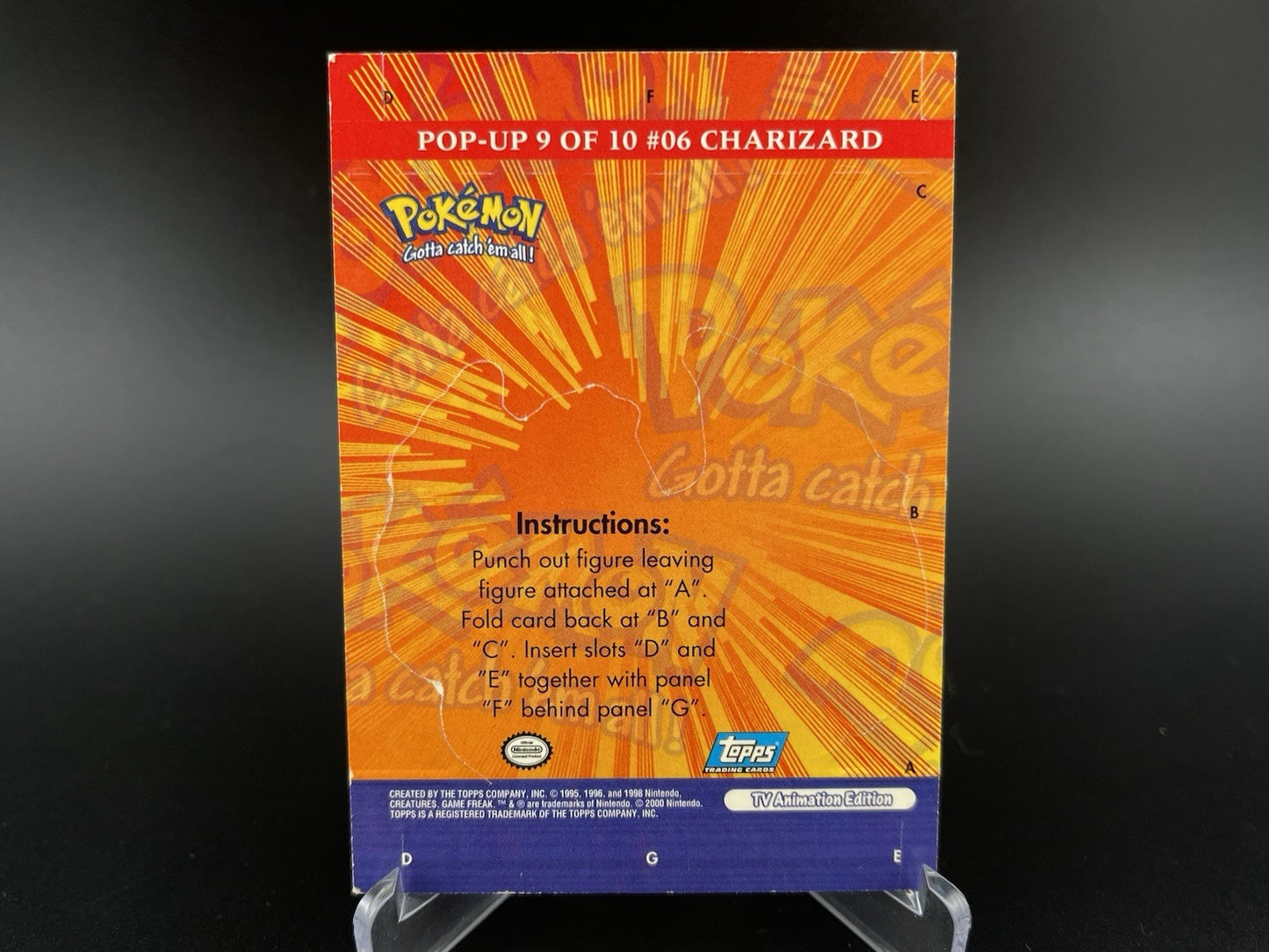 Charizard Pop-Up 9 of 10 Topps Pokemon TV Animation Series 3 2000 VLP