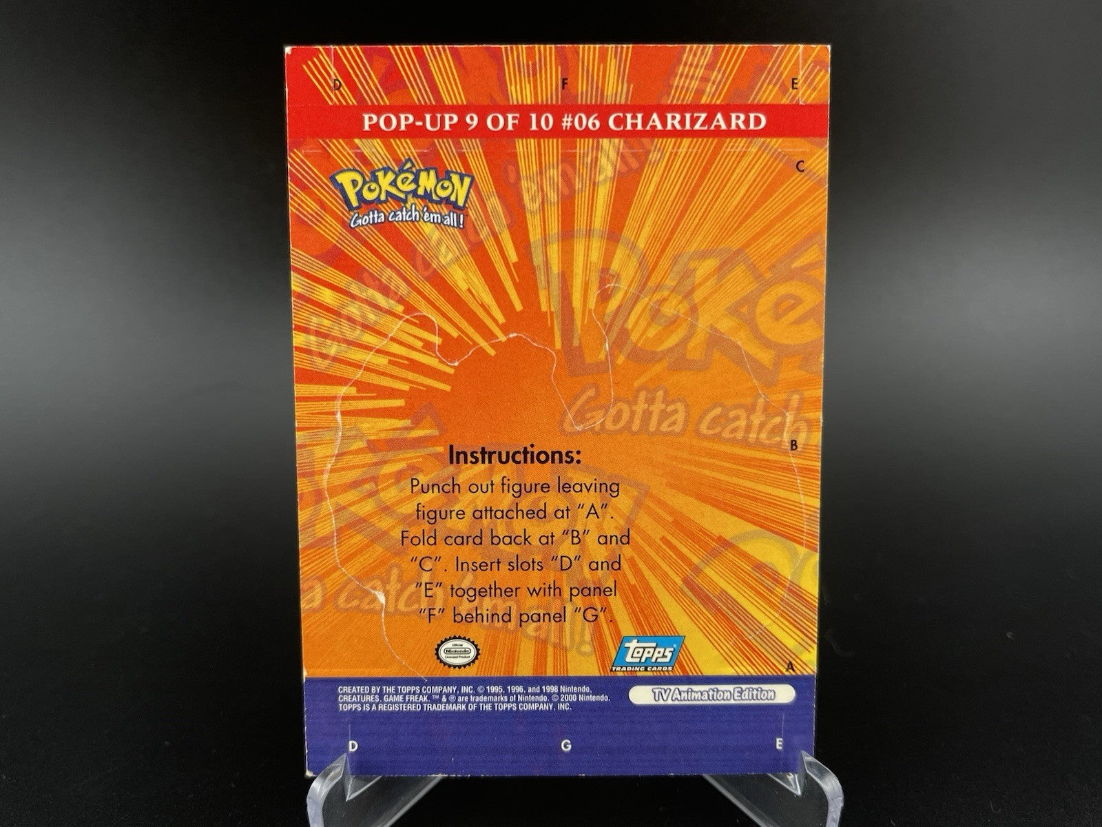 Charizard Pop-Up 9 of 10 Topps Pokemon TV Animation Series 3 2000 VLP