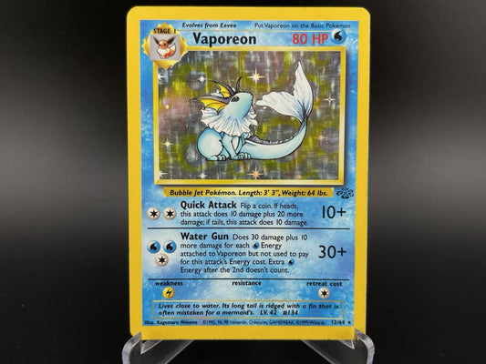 Vaporeon 12/64 Jungle Holo Rare 1999 WOTC Pokemon TCG Card PL