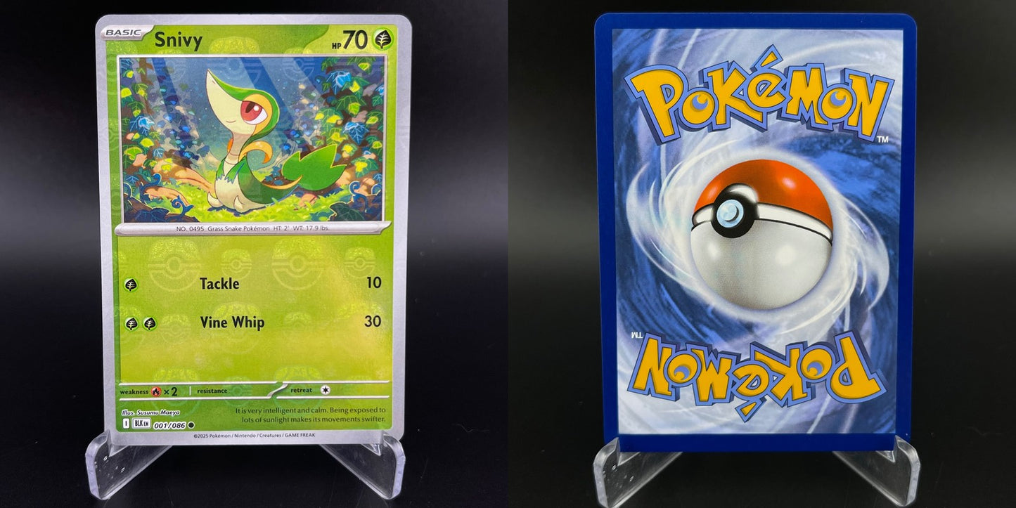 Snivy 001/086 Master Ball Reverse Holo Black Bolt Pokemon NM