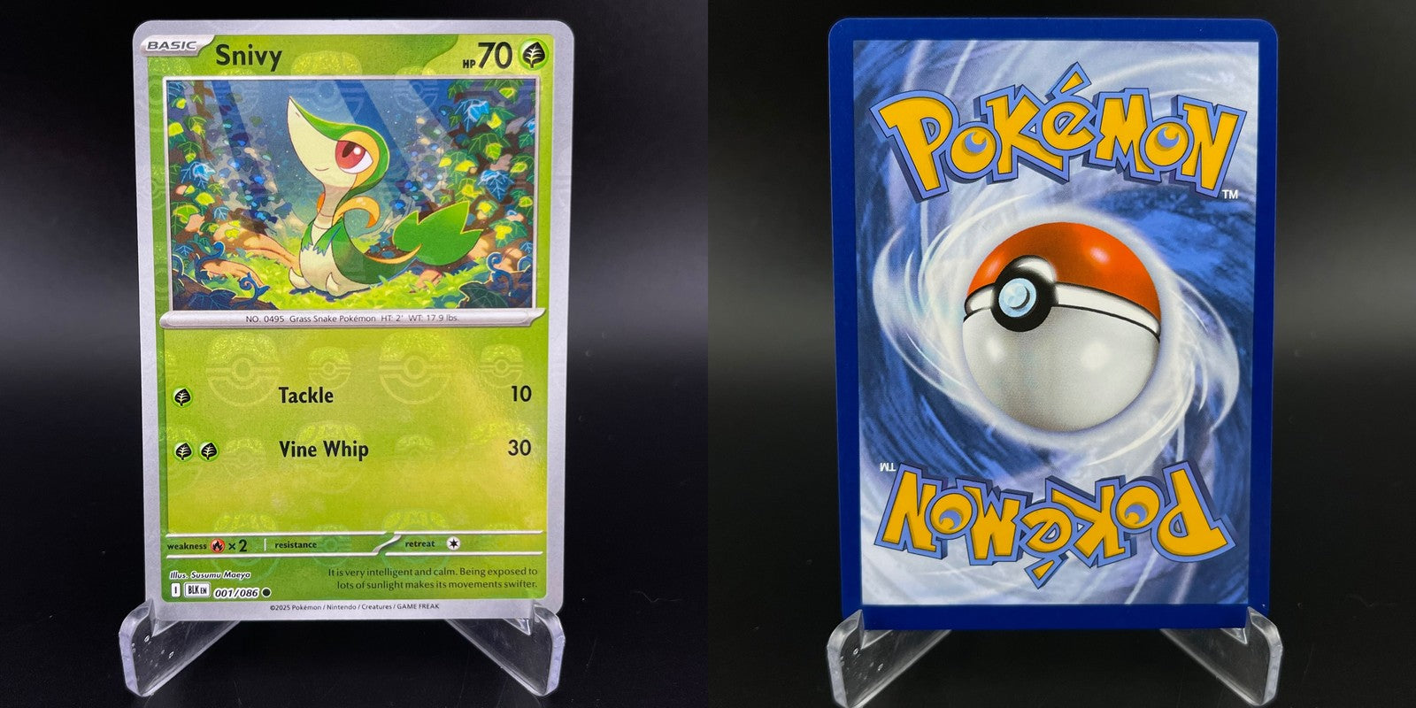 Snivy 001/086 Master Ball Reverse Holo Black Bolt Pokemon NM