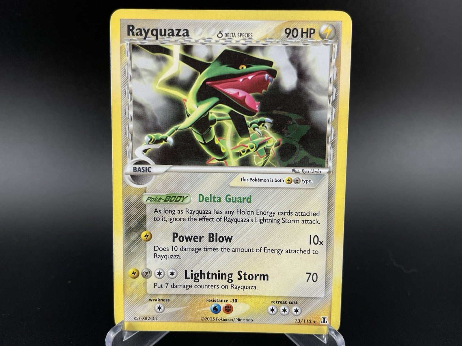 Rayquaza EX Delta Species 13/113 Holo Rare Pokemon TCG Card 2005 MP-LP