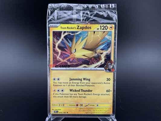 Team Rocket's Zapdos 070/182 EB Games Stamped Promo AUS/NZ Exclusive Sealed