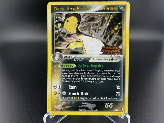 Dark Ampharos 2/109 EX Team Rocket Returns Reverse Holo Rare Stamped Pokemon MP