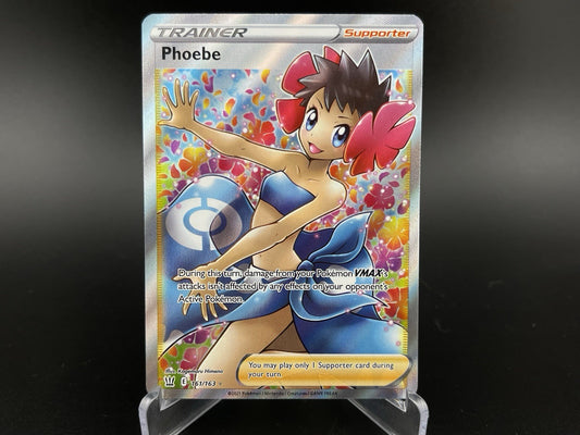 Phoebe 161/163 Full Art Trainer Sword Shield Battle Styles Pokemon TCG Card NM