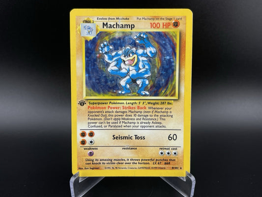Machamp 8/102 Holo Rare Base Set 1st Edition 1999 WOTC Pokemon TCG Card HP