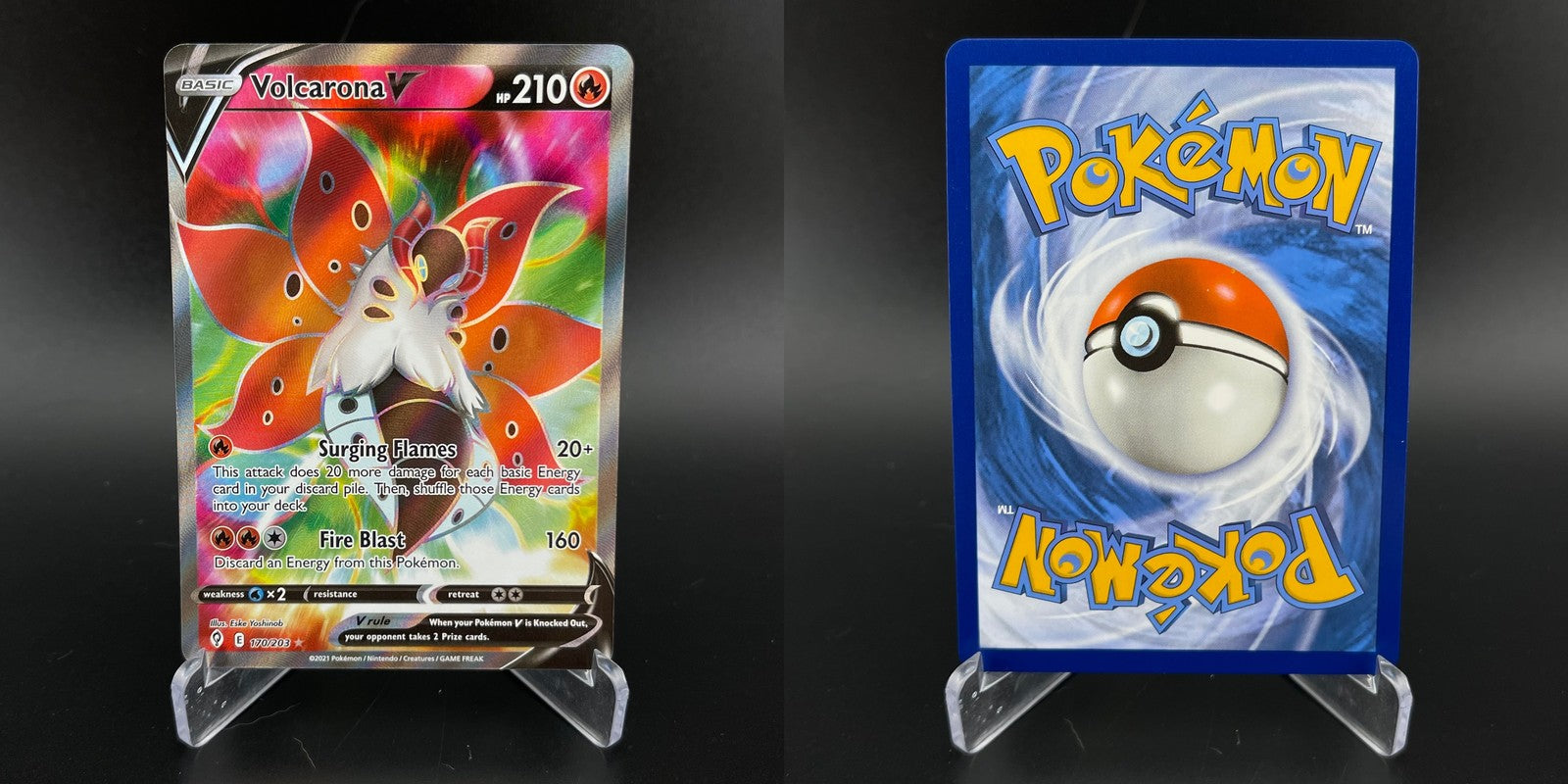 Volcarona V 170/203 Rare Ultra Evolving Skies Pokemon NM