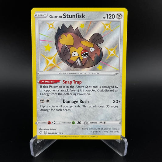 Galarian Stunfisk SV088/SV122 Rare Shiny Shining Fates Shiny Vault Pokemon NM
