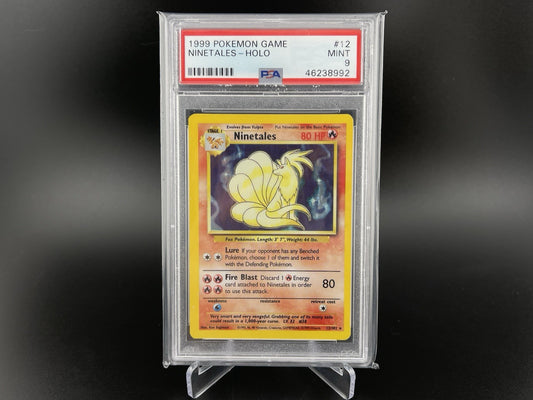 PSA 9 Mint Ninetales 12/102 Base Set Unlimited Holo Rare Pokémon TCG Card