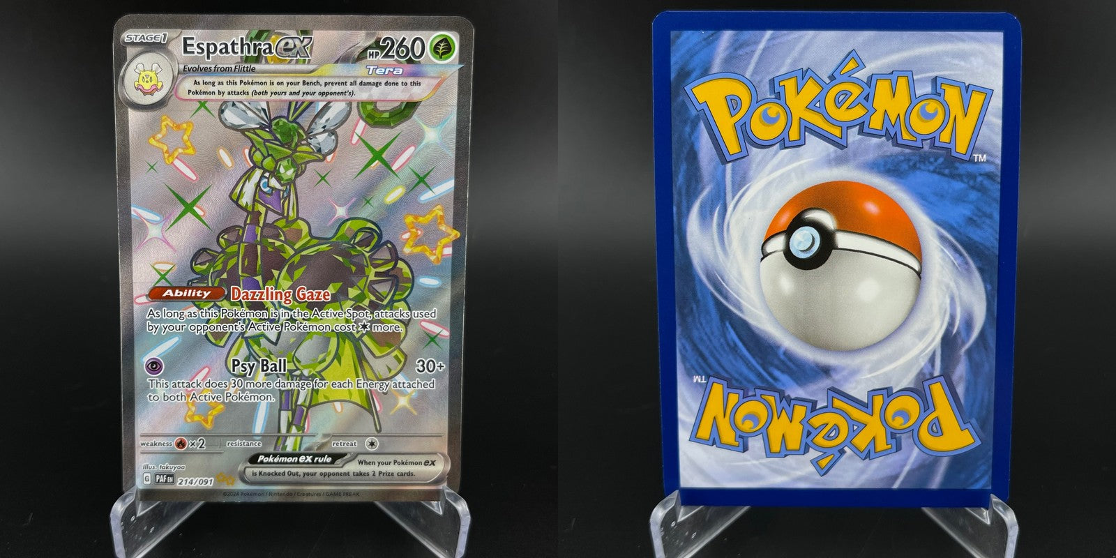 Espathra ex 214/091 Shiny Ultra Rare Paldean Fates Pokemon NM