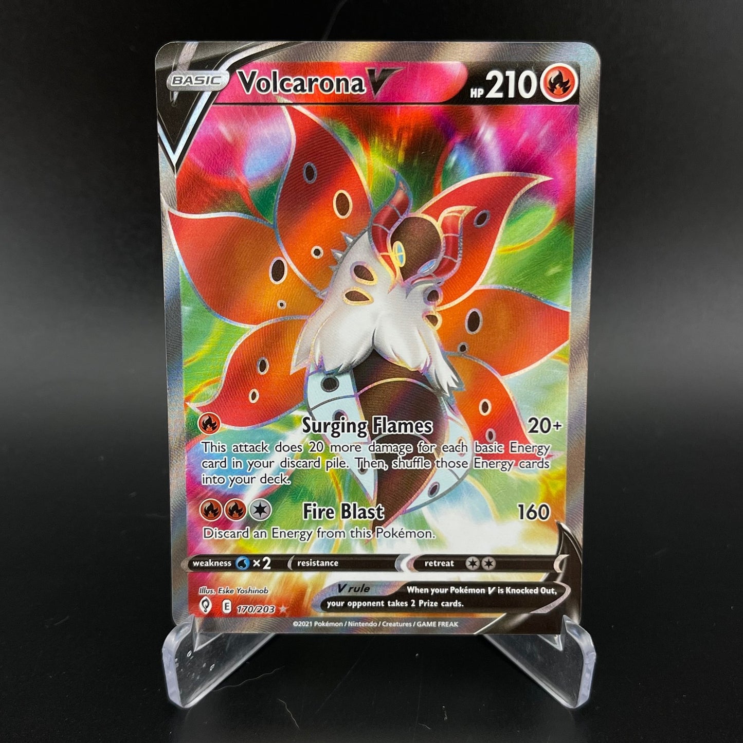 Volcarona V 170/203 Rare Ultra Evolving Skies Pokemon NM