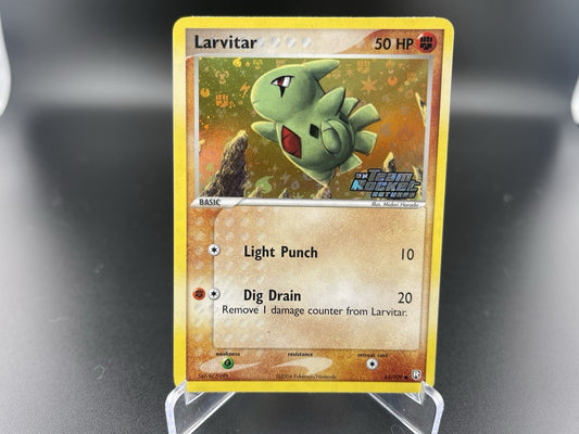 Larvitar 63/109 EX Team Rocket Returns Reverse Holo Stamped LP