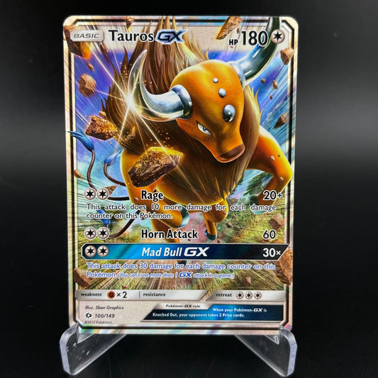 Tauros-GX 100/149 Holo Rare GX Sun & Moon Pokemon LP