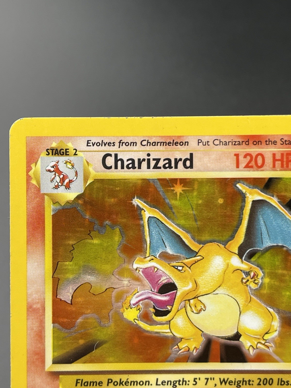 Charizard 4/102 Base Set Unlimited Holo 1999 WOTC Vintage Pokémon TCG Card MP