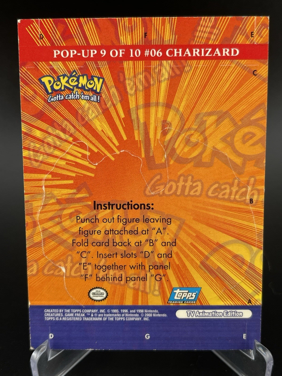 Charizard Pop-Up 9 of 10 Topps Pokemon TV Animation Series 3 2000 VLP