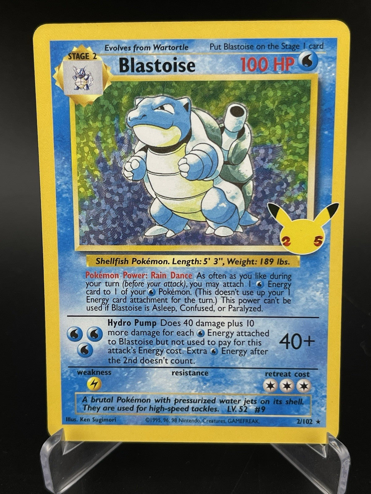 Blastoise 2/102 Celebrations Classic Collection  25th Anniversary Pokemon TCG NM