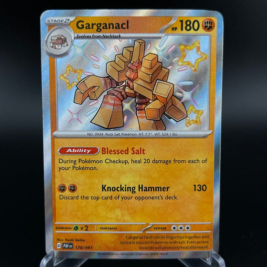 Garganacl 178/091 Shiny Rare Paldean Fates Pokemon NM