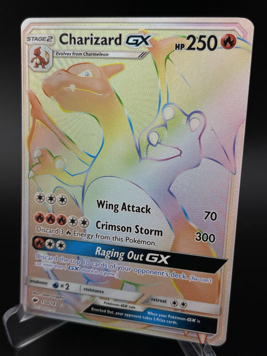 Charizard GX 150/147  Rainbow Secret Rare Burning Shadows Pokemon TCG Card LP