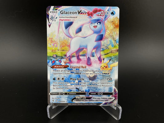 Glaceon VMAX 209/203 SWSH Evolving Skies Full Art Holo Pokemon TCG Card NM