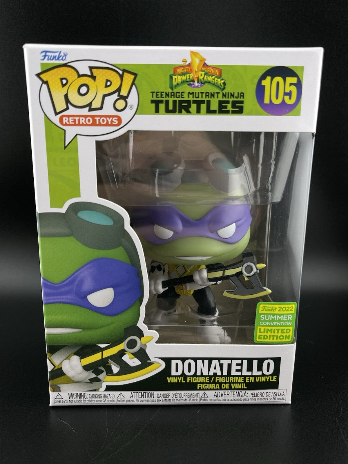 Funko Pop Vinyl Donatello 105  Teenage Mutant Ninja Turtle TMNT X Power Rangers