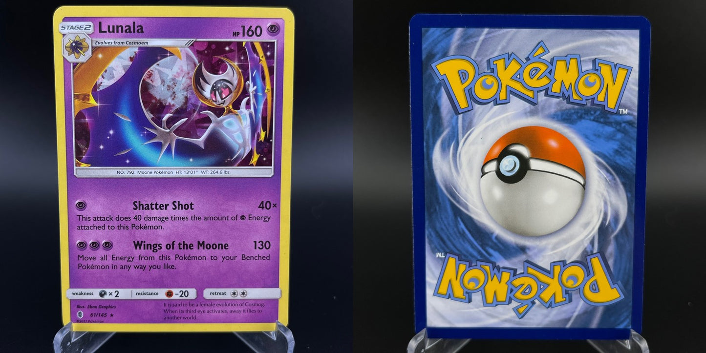 Lunala 61/145 Cracked Ice Holo Rare Guardians Rising Pokemon NM
