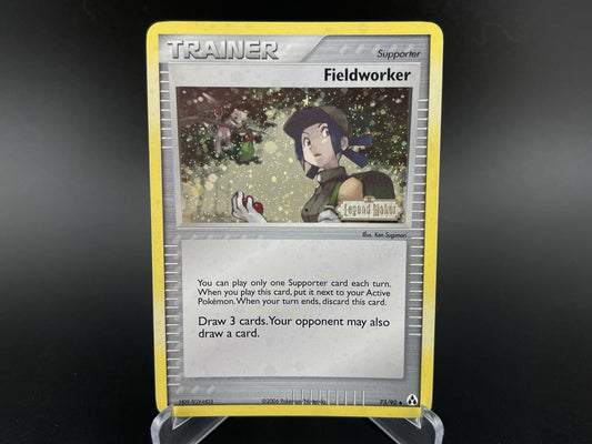 Fieldworker 73/92 EX Legend Maker Reverse Holo Stamped Pokémon TCG Card VLP