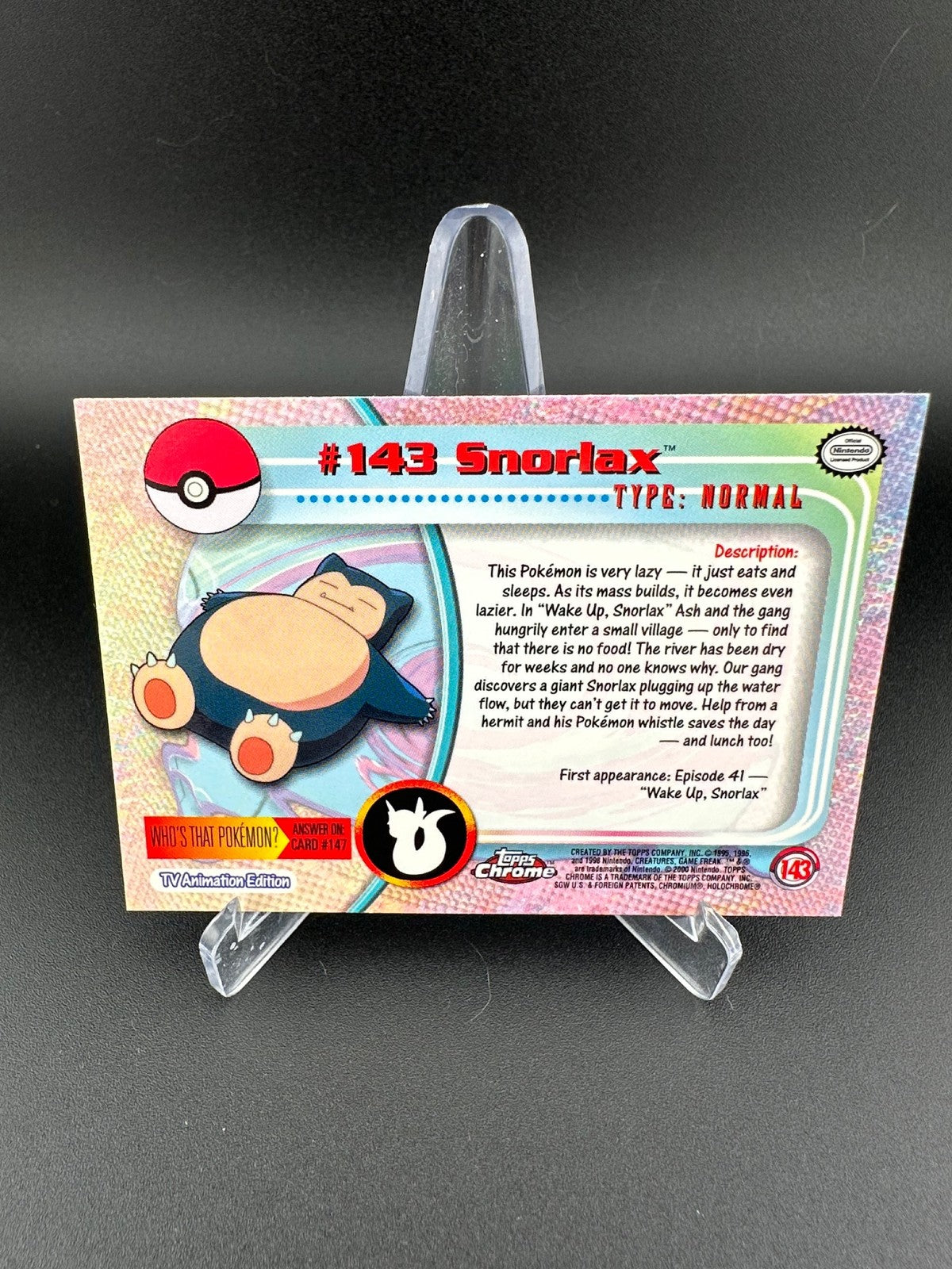 Snorlax #143 Holo Topps Chrome Trading Cards Series 2 Pokemon NM