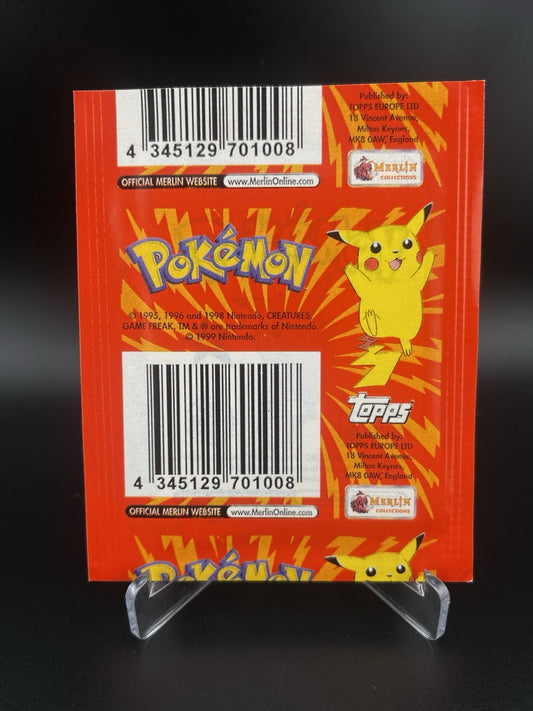 1999 RARE TOPPS MERLIN NINTENDO POKEMON STICKER PACK SEALED NEW