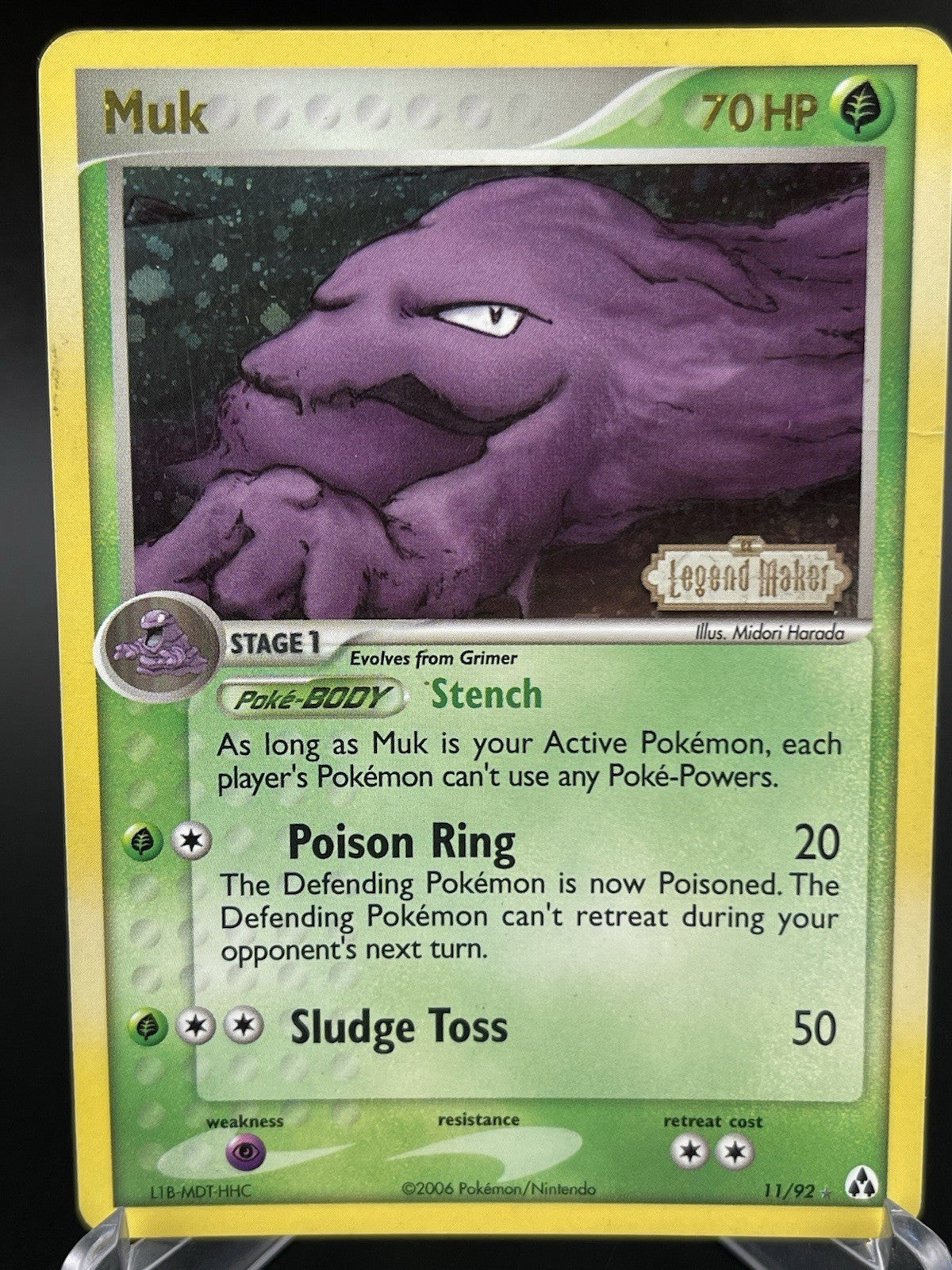 Muk 11/92 ex Legend Maker 2006 Reverse Holo Rare Stamped Pokémon TCG MP