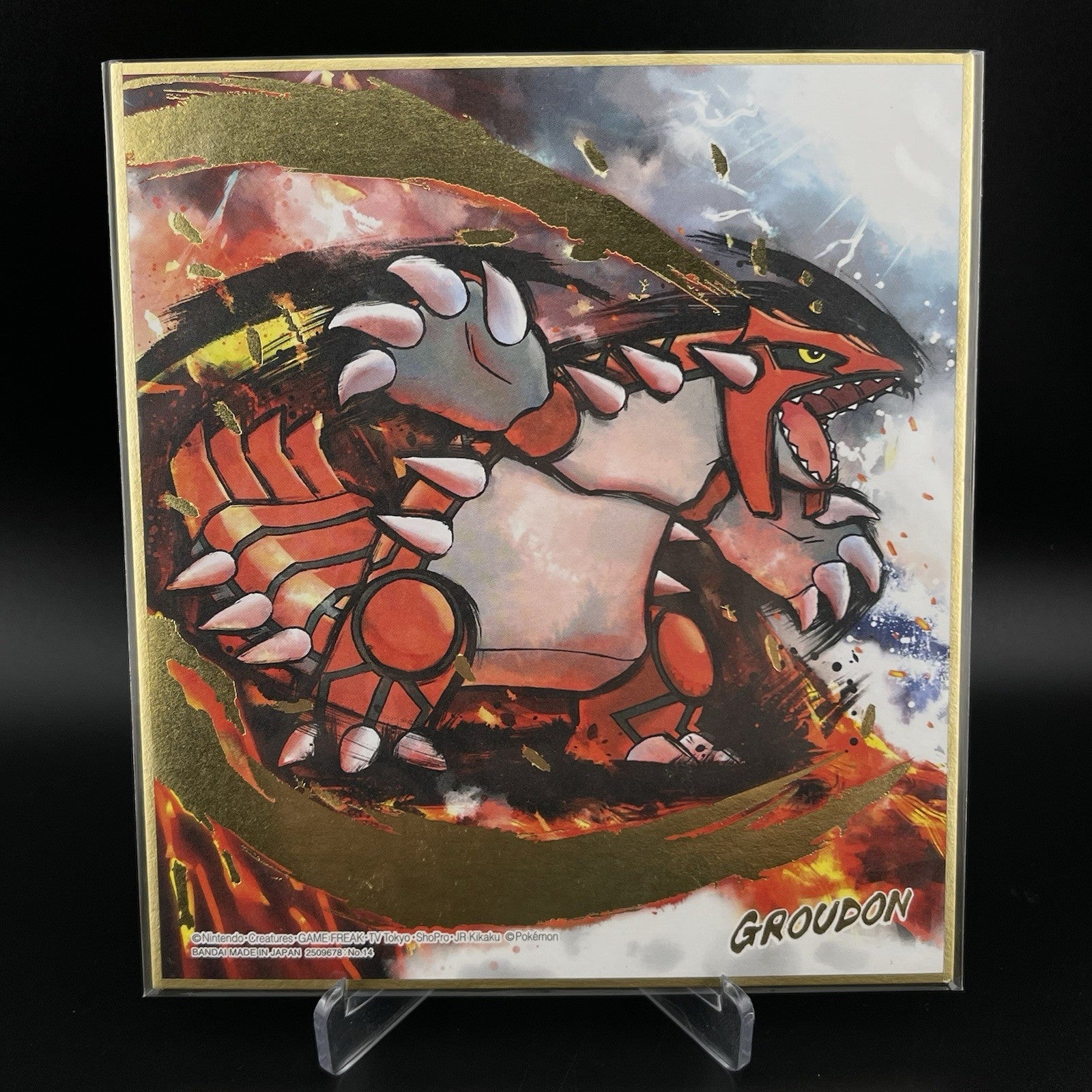 Groudon GOLD FOIL Series 3 Shikishi Art Board Pokémon Bandai